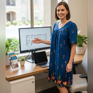 Floral Blue Nightgown
